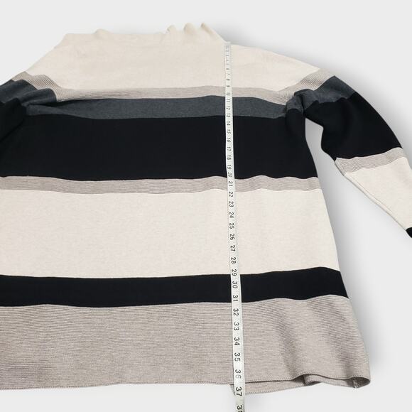 Chico's Zenergy Cotton Cashmere Long Open Cardigan Stripe Colorblock Sz XL (4) - Picture 14 of 14